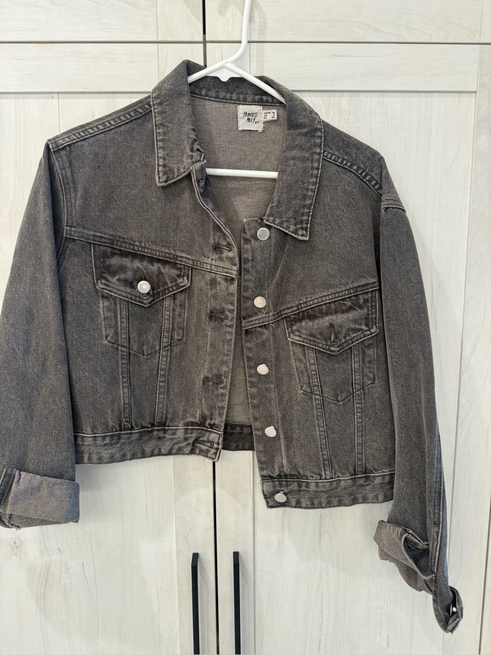 Grey denim cropped jacket